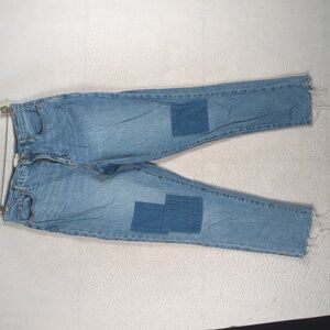 Universal‎ Thread Women's Patchwork Raw Hem High Rise Boyfriend Jeans Size 6